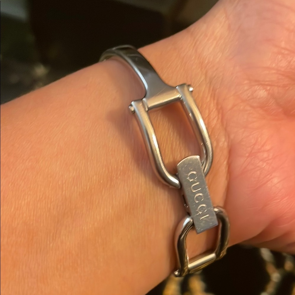 Gucci Black And Silver Rectangular Watch - image 8